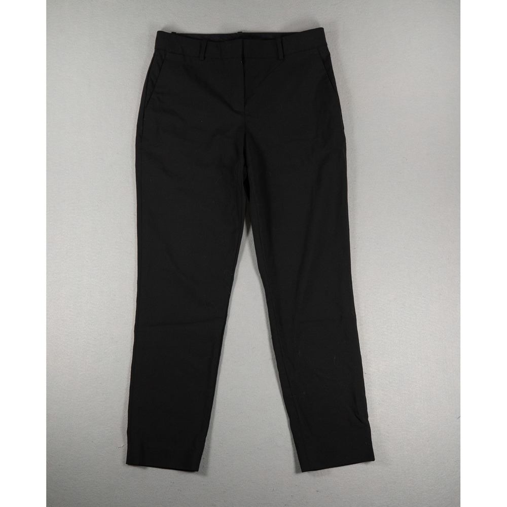 Theory Womens Testra O Sevona Slim Fit Virgin Wool Blend Dress Pants Black 4